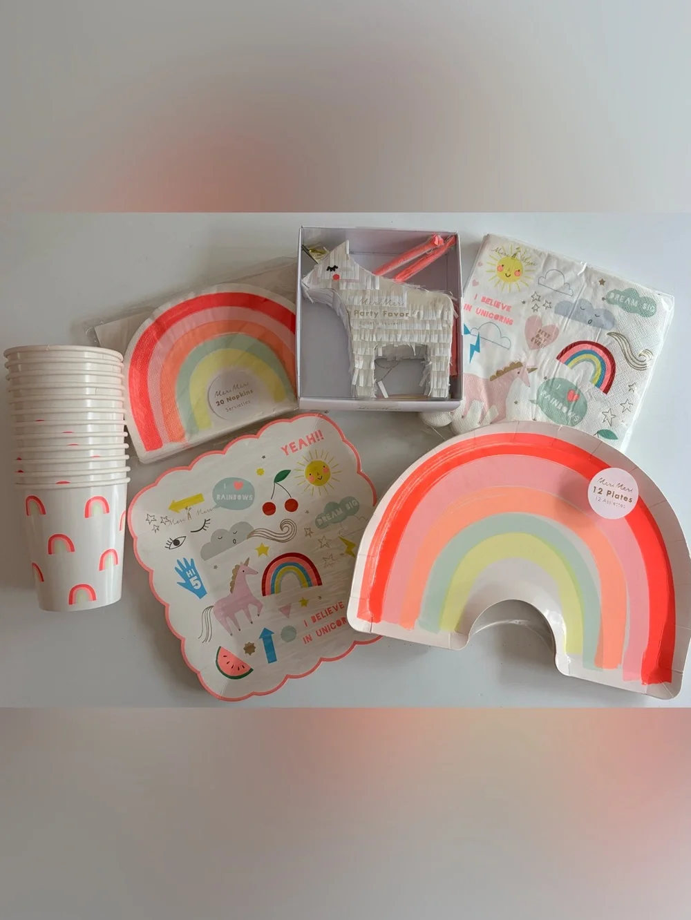 Meri Meri Rainbow Unicorn Party Tableware Set